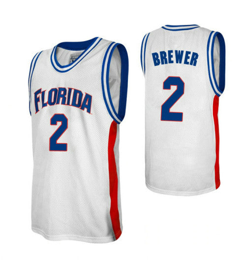 Florida Gators 2 Corey Brewer White College Basketball Jersey | Stitched Jersey RTJS 4592