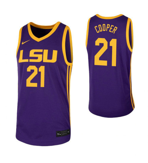 Courtese Cooper College Basketball Jersey Purple Lsu Tigers | Stitched Jersey RTJS 5002