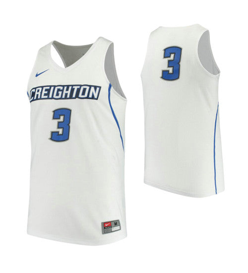 Creighton Bluejays 3 Performance Basketball College Basketball Jersey White | Stitched Jersey RTJS 4991
