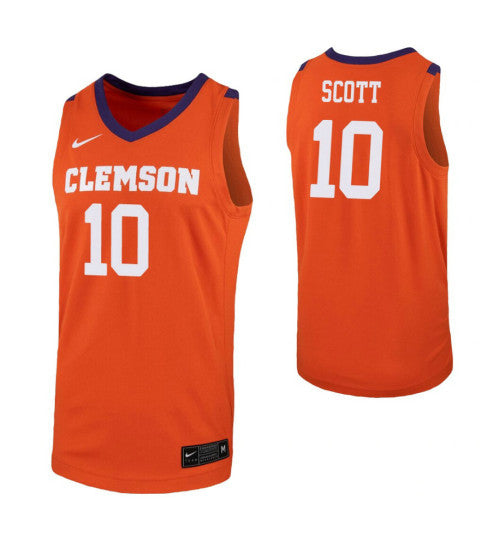 Clemson Tigers 10 Curran Scott Orange College Basketball Jersey | Stitched Jersey RTJS 5079