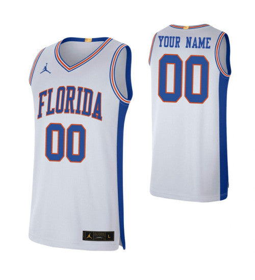 Florida Gators 00 Custom College Basketball Retro Limited Jersey White stitched retro jersey