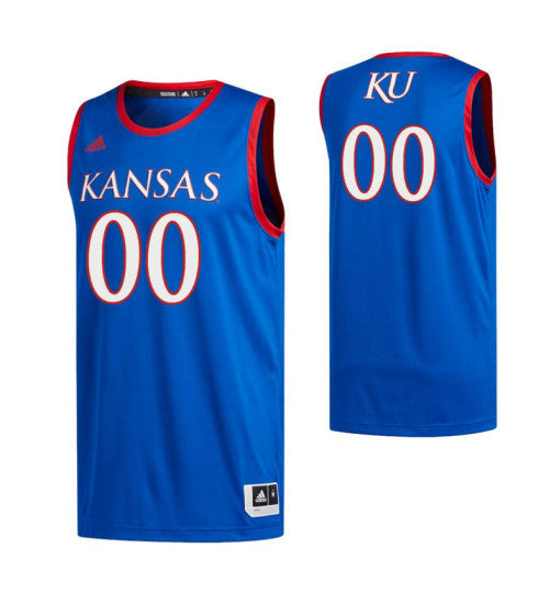 Kansas Jayhawks 00 Custom Swingman Jersey Royal stitched retro jersey