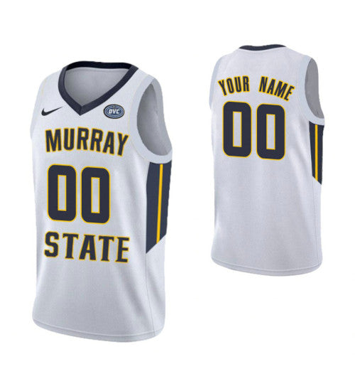 Murray State Racers Custom College Basketball Jersey White | Stitched Jersey RTJS 9006