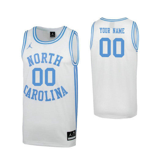 North Carolina Tar Heels Custom College Basketball March Madness Jersey White | Stitched Jersey RTJS 9001