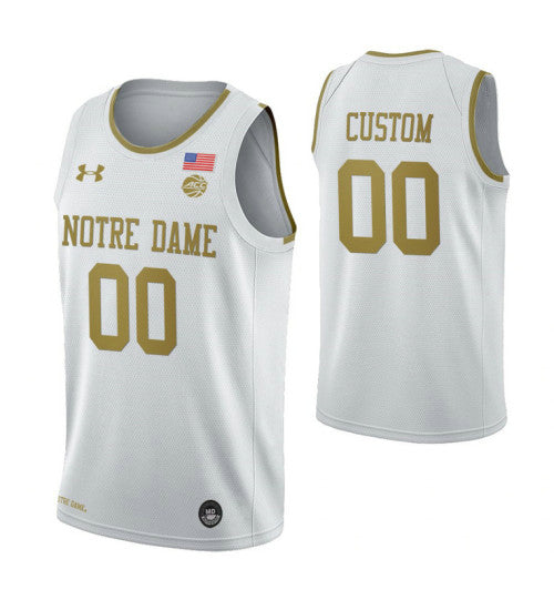 Notre Dame Fighting Irish Custom College Basketball Jersey White | Stitched Jersey RTJS 7816