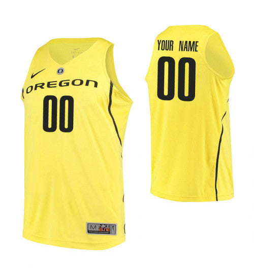 Oregon Ducks Custom College Basketball Jersey Yellow | Stitched Jersey RTJS 8998