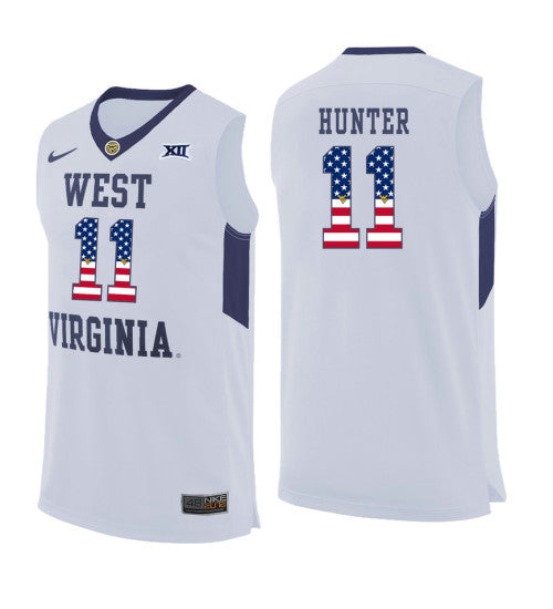 West Virginia Mountaineers 11 Dangelo Hunter College Basketball Jersey White 5660 | Stitched Jersey RTJS 6088