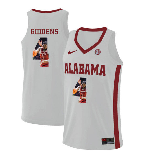 Alabama Crimson Tide 4 Daniel Giddens College Basketball Jersey White 62 stitched basketball jersey for game day fanwear