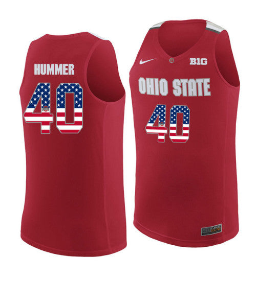 Ohio State Buckeyes #40 Daniel Hummer College Basketball Jersey Red 9844 stitched college jersey