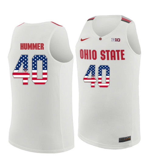 Ohio State Buckeyes #40 Daniel Hummer College Basketball Jersey White stitched college jersey