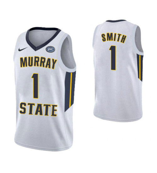 Murray State Racers #1 Daquan Smith College Basketball Jersey White stitched college jersey