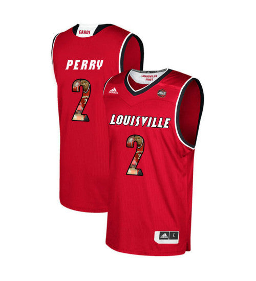 Louisville Cardinals 2 Darius Perry College Basketball Jersey Red 2411 stitched retro jersey
