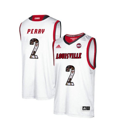 Louisville Cardinals 2 Darius Perry College Basketball Jersey White | Stitched Jersey RTJS 3483