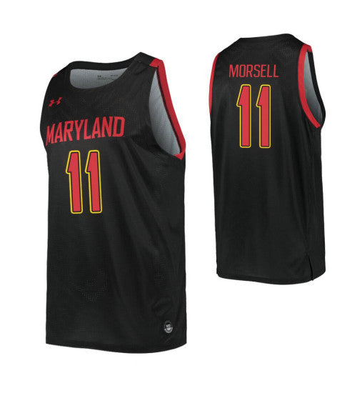 Maryland Terrapins 11 Darryl Morsell College Basketball Jersey Black | Stitched Jersey RTJS 9044