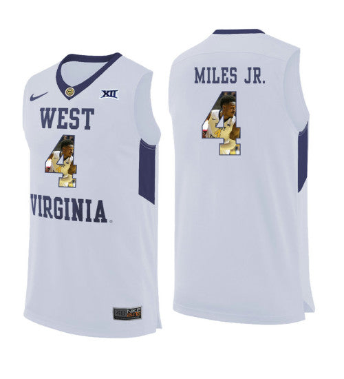 West Virginia Mountaineers Daxter Miles Jr 11498 #4 White stitched throwback college basketball jersey