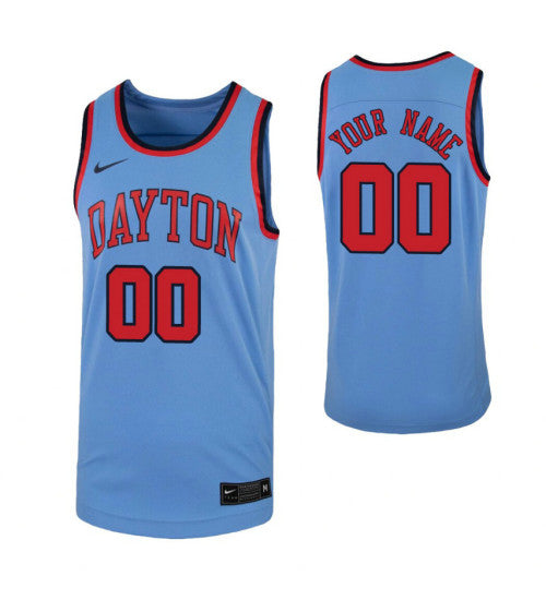 Dayton Flyers Custom Jersey Light Blue stitched sports jersey for game day fanwear