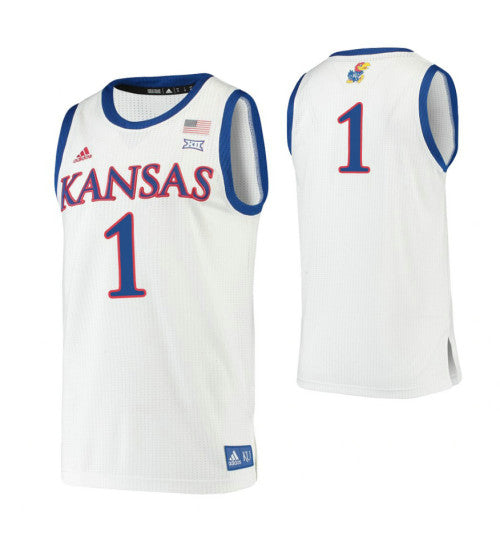 Kansas Jayhawks 1 Dedric Lawson White College Basketball Jersey stitched retro jersey