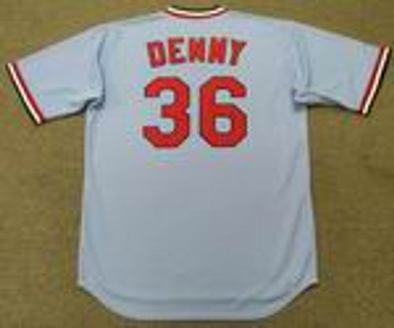 John Denny St Louis Cardinals 1978 Cooperstown Away Baseball Stitched Jersey jersey front view