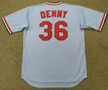 John Denny St Louis Cardinals 1978 Cooperstown Away Baseball Stitched Jersey jersey front view