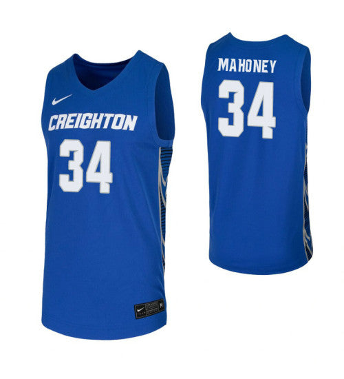 Creighton Bluejays 34 Denzel Mahoney Royal College Basketball Jersey stitched basketball jersey for game day fanwear