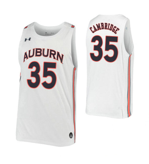 Auburn Tigers 35 Devan Cambridge White College Basketball Jersey stitched basketball jersey for game day fanwear