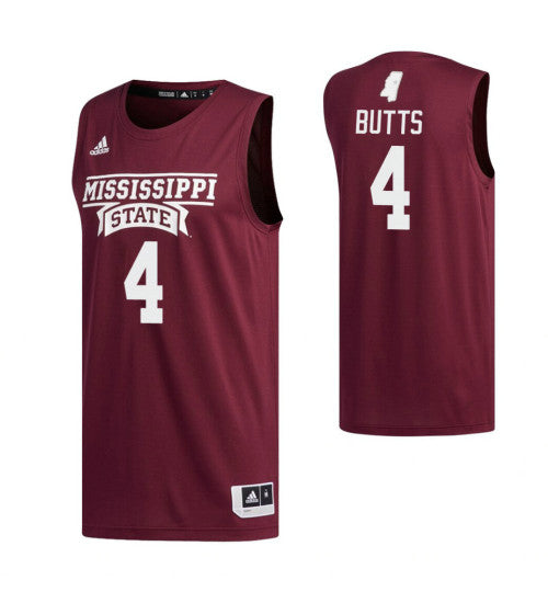 Mississippi State Bulldogs #4 Devin Butts Maroon College Basketball Jersey stitched college jersey