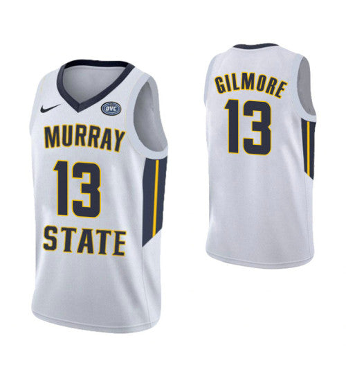 Murray State Racers 13 Devin Gilmore College Basketball Jersey White | Stitched Jersey RTJS 8304