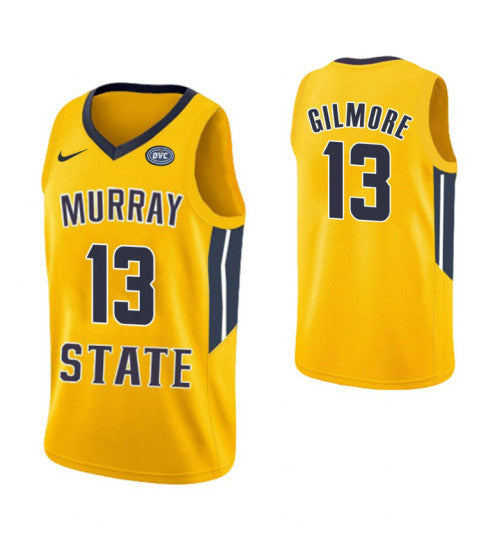 Murray State Racers #13 Devin Gilmore College Basketball Jersey Yellow stitched college jersey