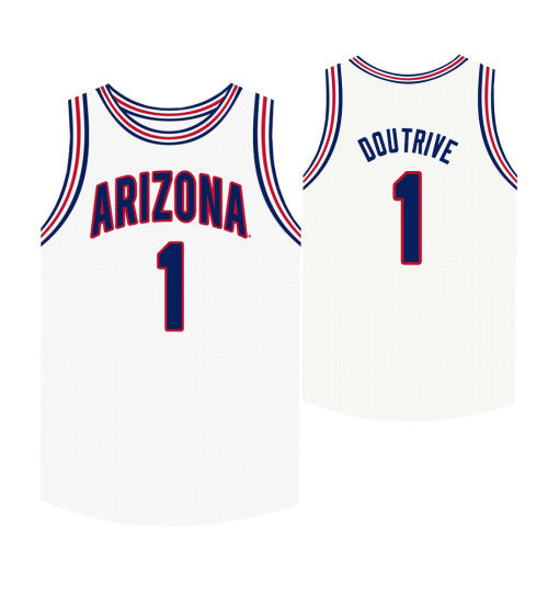 Arizona Wildcats 1 Devonaire Doutrive White College Basketball Jersey | Stitched Jersey RTJS 5646