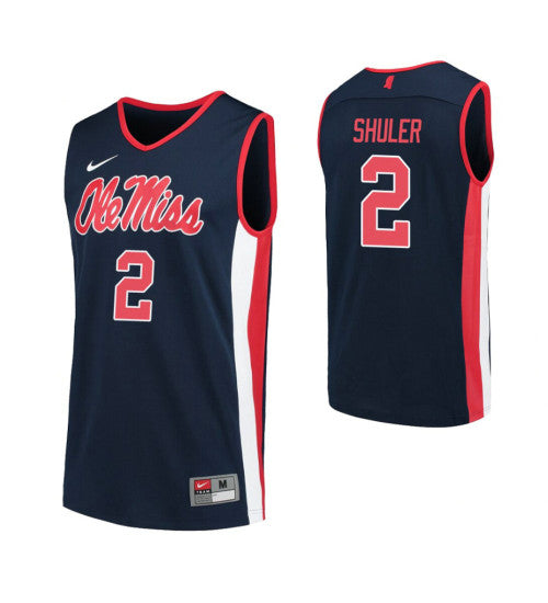 Ole Miss Rebels #2 Devontae Shuler College Basketball Jersey Navy stitched college jersey
