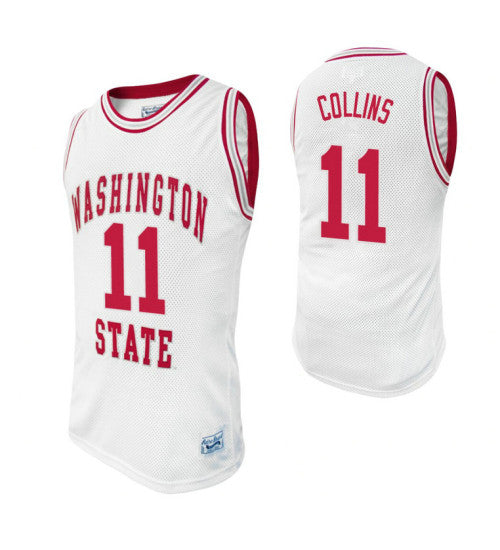 Washington State Cougars Don Collins #11 White stitched throwback college basketball jersey