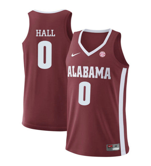 Alabama Crimson Tide 0 Donta Hall College Basketball Jersey Red 2 stitched basketball jersey for game day fanwear