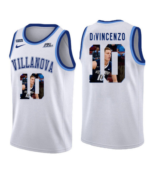 Villanova Wildcats Donte Divincenzo 11157 #10 White stitched throwback college basketball jersey