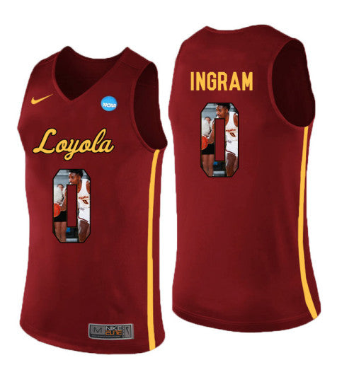 Loyola Chi Ramblers 0 Donte Ingram College Basketball Jersey Red stitched retro jersey