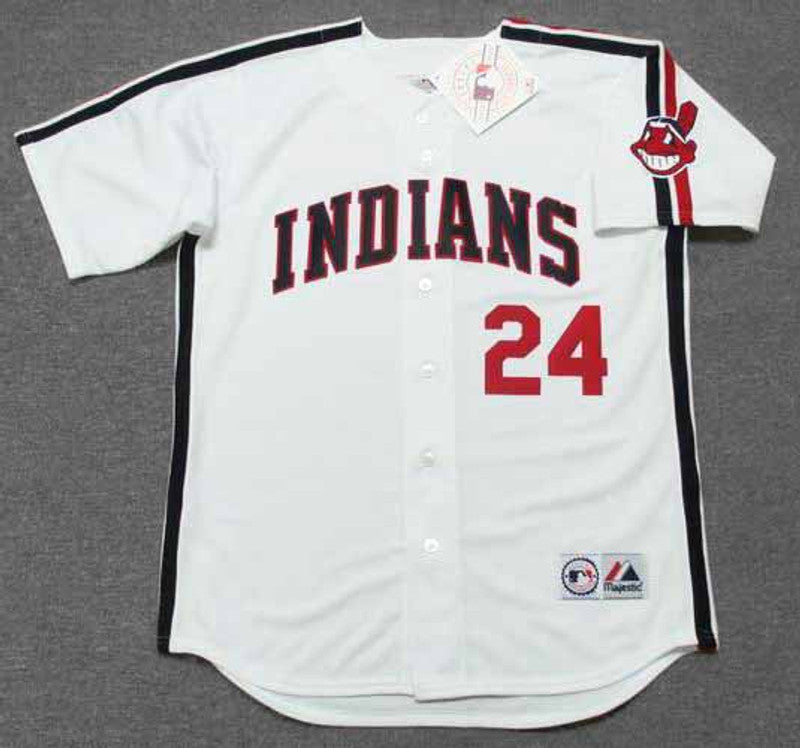 Cleveland Indians Roger Dorn 1980s MLB jersey front view