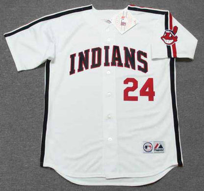 Cleveland Indians Roger Dorn 1980s MLB jersey front view