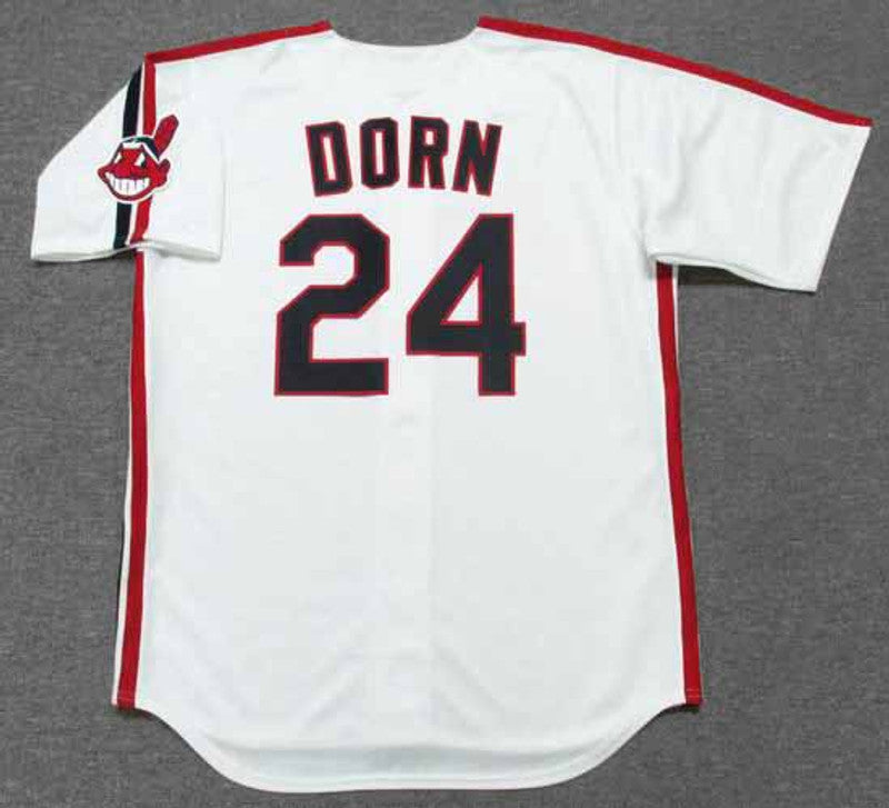 Cleveland Indians Roger Dorn 1980s MLB jersey front view