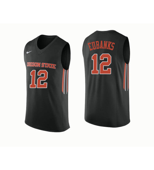 Oregon State Beavers 12 Drew Eubanks College Basketball Jersey Black | Stitched Jersey RTJS 7451