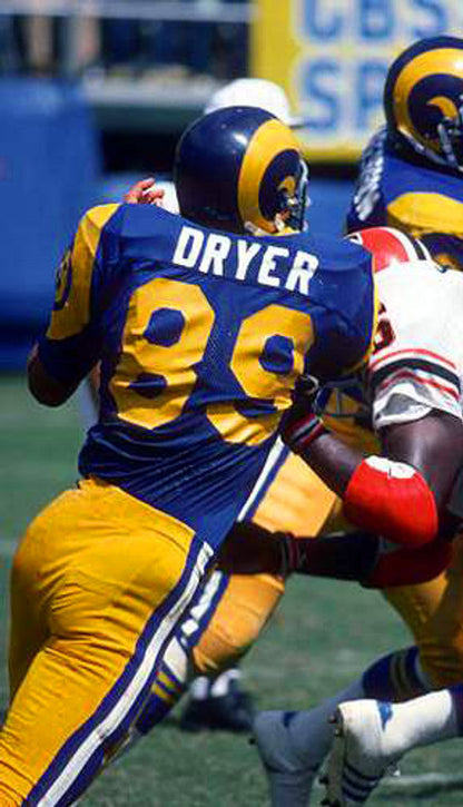 Los Angeles Rams Fred Dryer NFL jersey front view