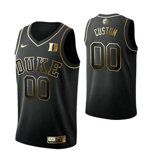 Duke Blue Devils Custom Limited Golden Edition Jersey Black stitched retro jersey