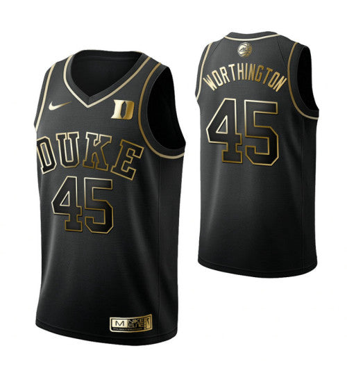 Duke Blue Devils 45 Keenan Worthington Black College Basketball Jersey stitched retro jersey