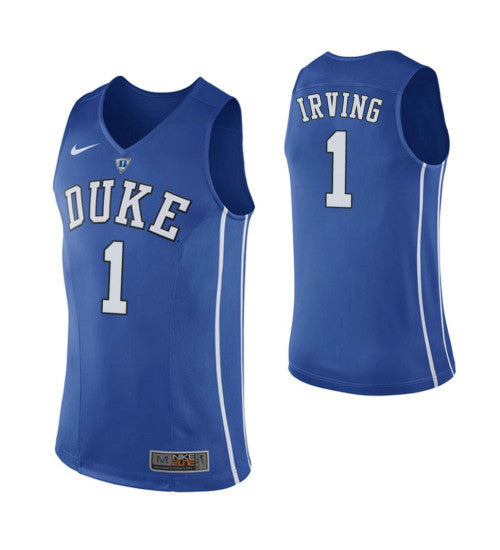 Duke Blue Devils 1 Kyrie Irving College Basketball Jersey Blue stitched basketball jersey for game day fanwear