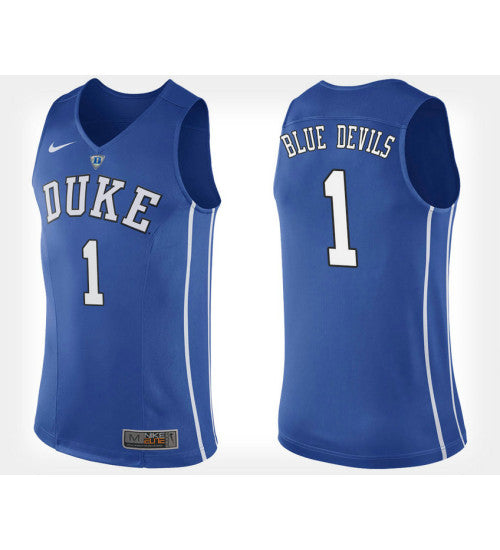 Duke Blue Devils 1 Blue College Basketball Jersey | Stitched Jersey RTJS 4845
