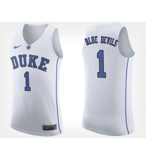 Duke Blue Devils No 1 White Road College Basketball Jersey | Stitched Jersey RTJS 4633