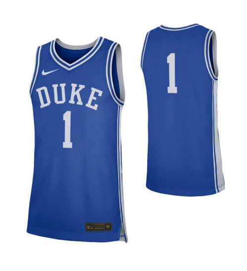 Duke Blue Devils 1 College Basketball Jersey Royal stitched basketball jersey for game day fanwear