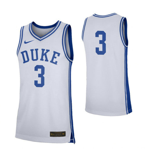 Duke Blue Devils 3 College Basketball Jersey White stitched basketball jersey for game day fanwear