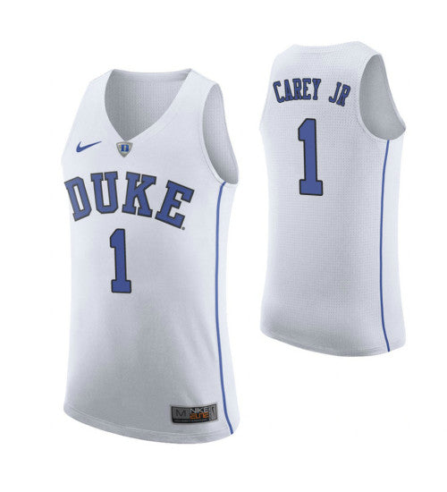 Duke Blue Devils 1 Vernon Carey Jr White College Basketball Jersey | Stitched Jersey RTJS 4825