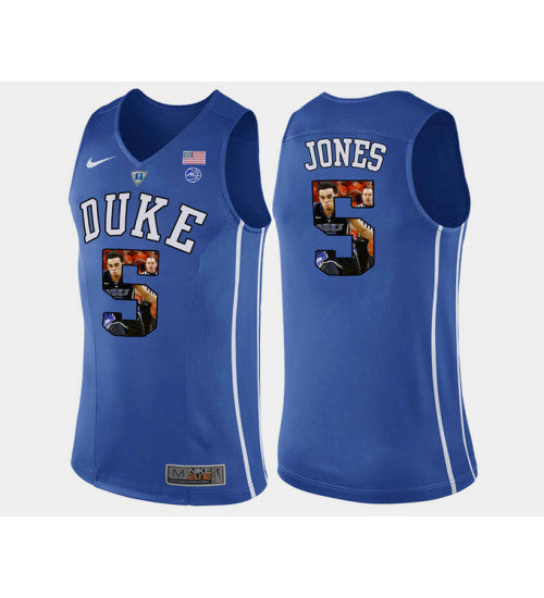 Duke Blue Devils 5 Tyus Jones Blue Home College Basketball Jersey stitched retro jersey