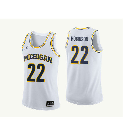 Michigan Wolverines 22 Duncan Robinson College Basketball Jersey White 3177 | Stitched Jersey RTJS 8571