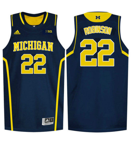Michigan Wolverines #22 Duncan Robinson College Basketball Jersey Navy 8987 stitched college jersey
